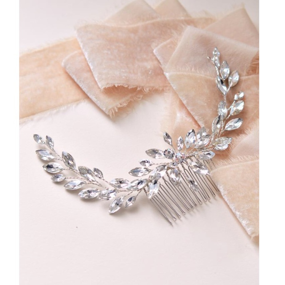 Glimmer rhinestone back Bridal comb